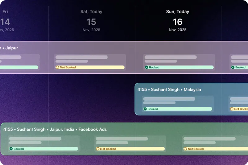 Sembark movement chart, calendar and vouchers