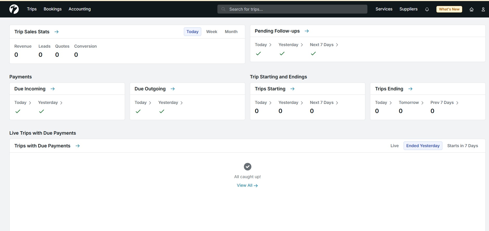 Image showing the sembark dashboard page details