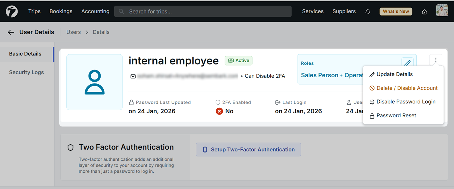 image showing users control for admin