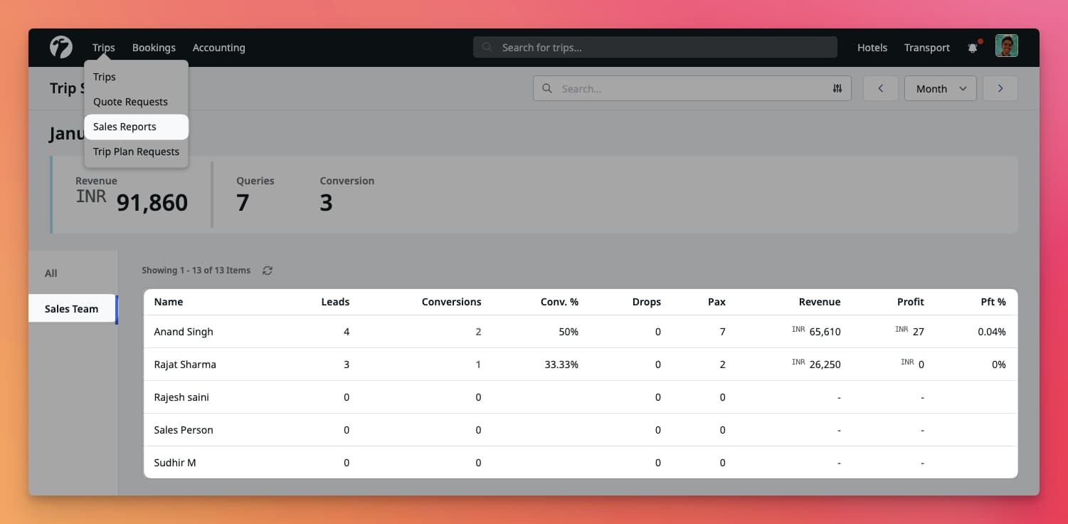 Image showing salesperson reports