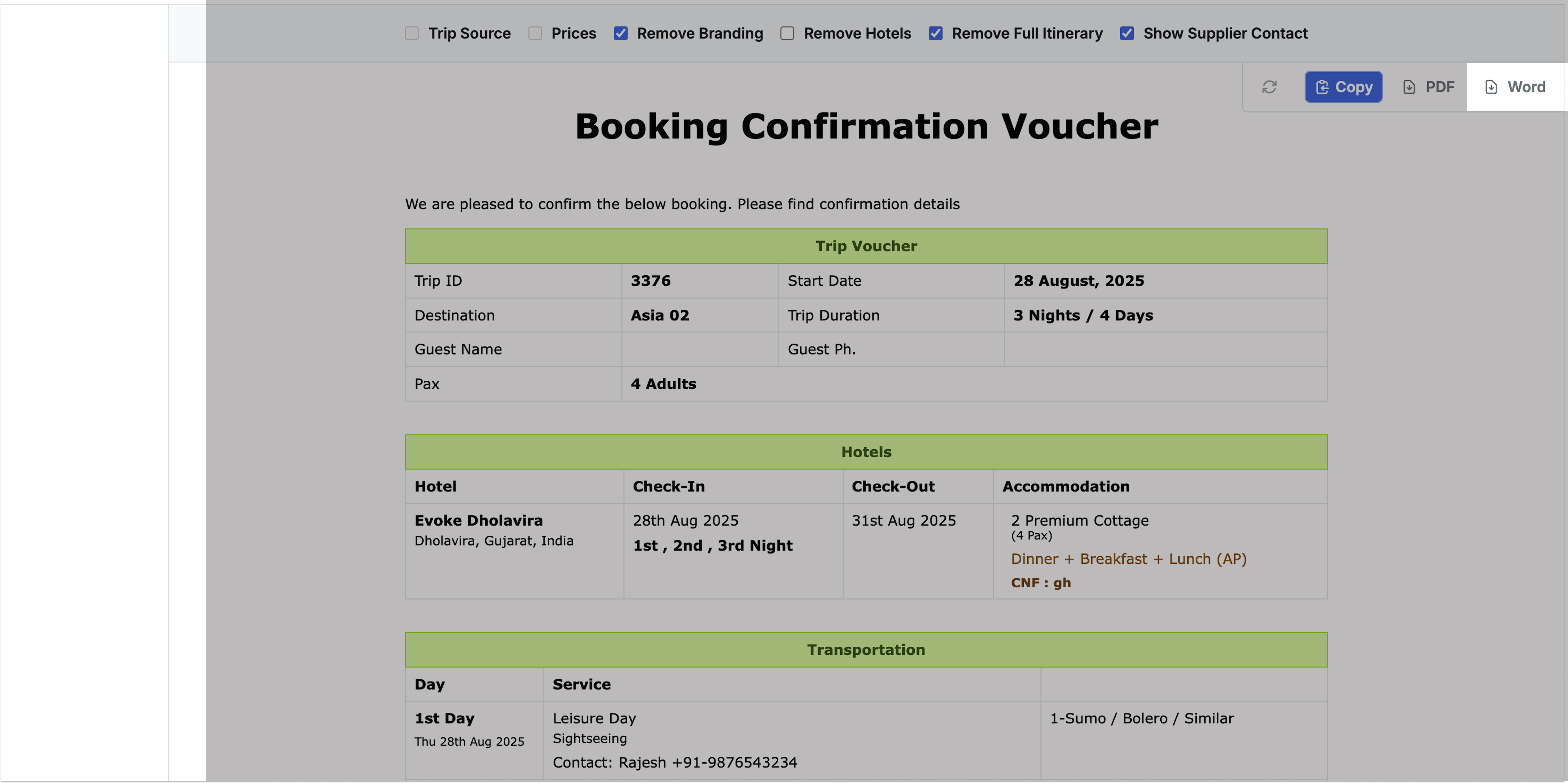 A Image showing a button for downloading voucher in word