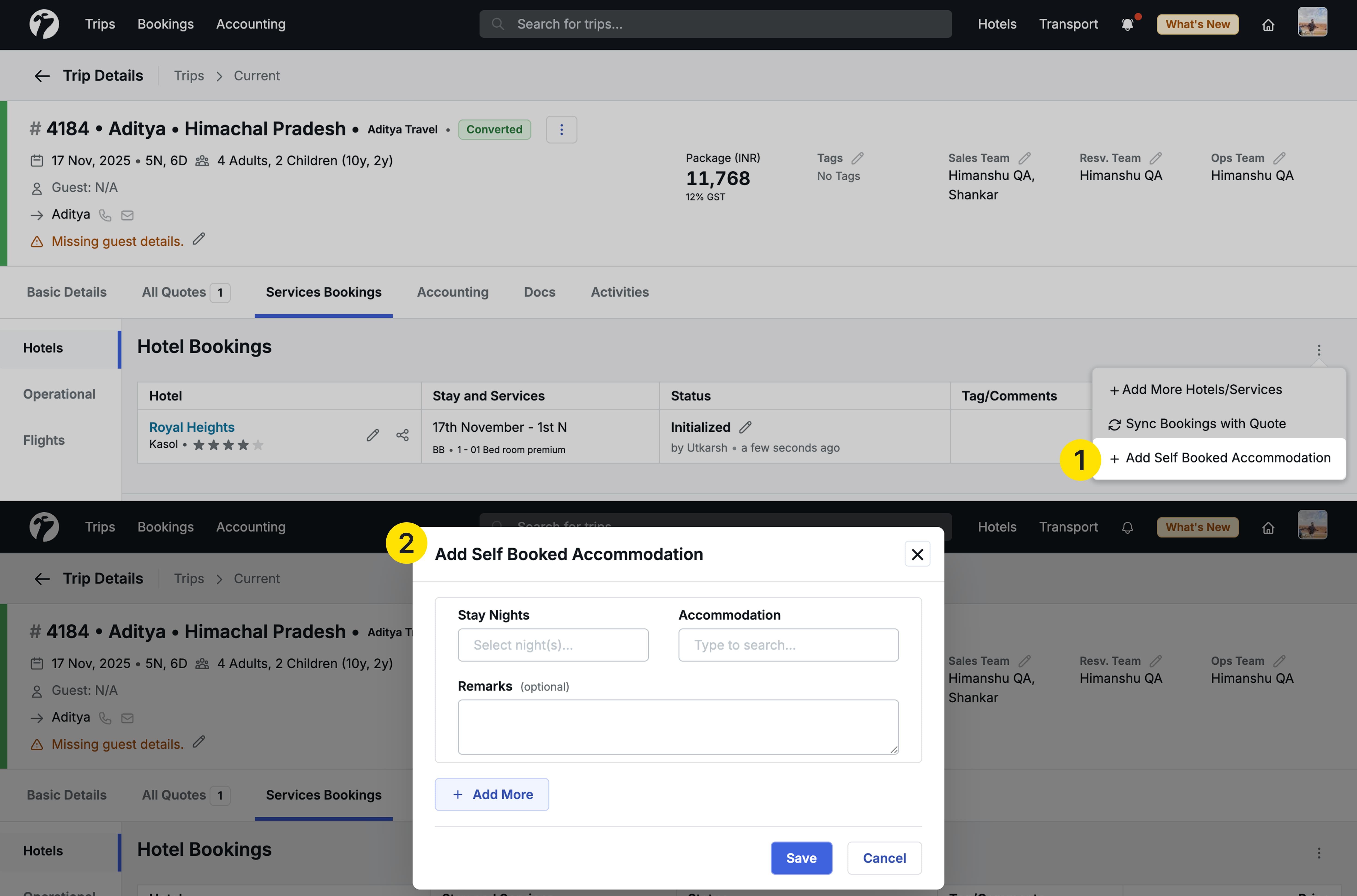 Image Showing self booked accommodation option