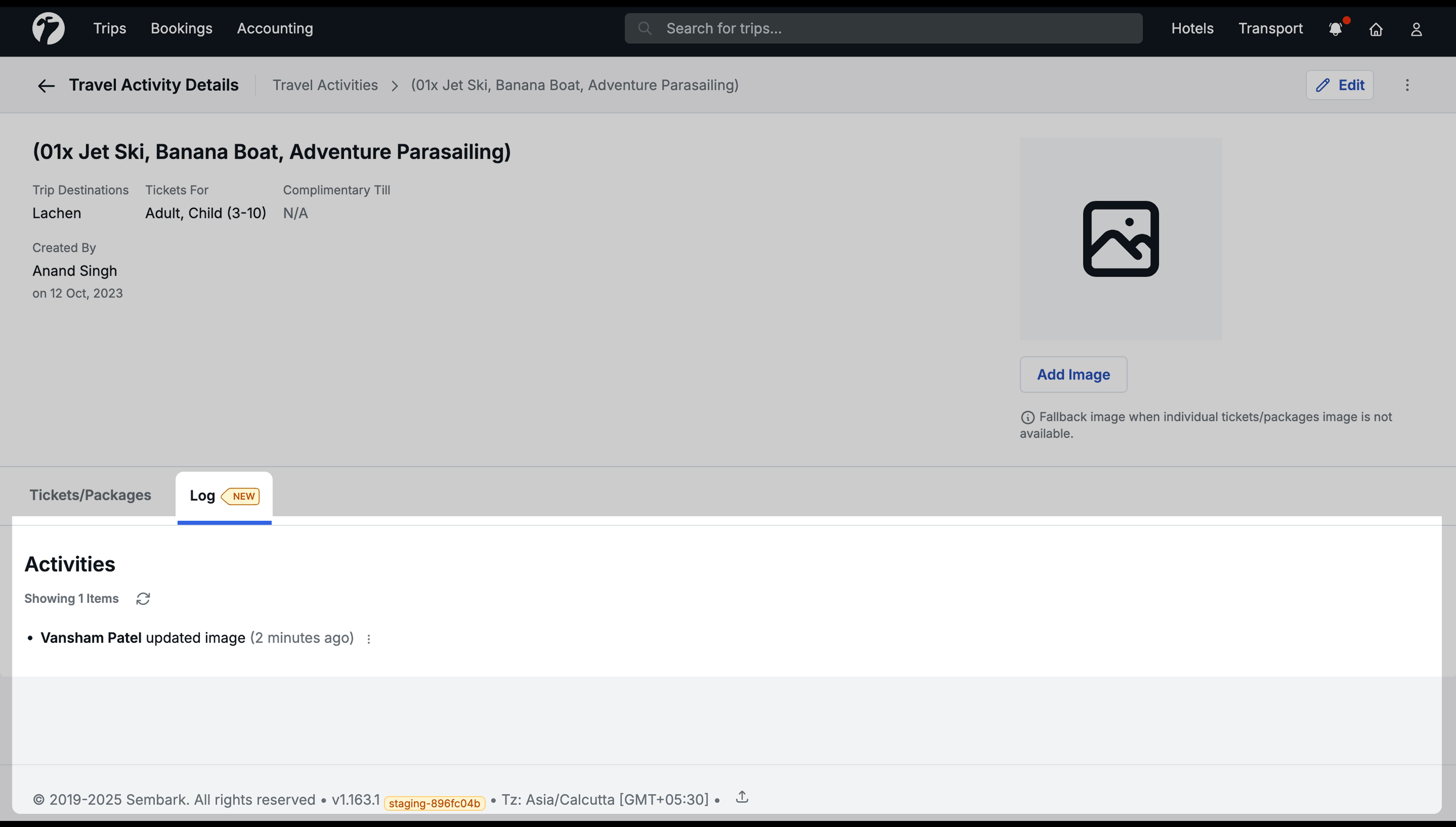 Image Showing Travel Activity Log