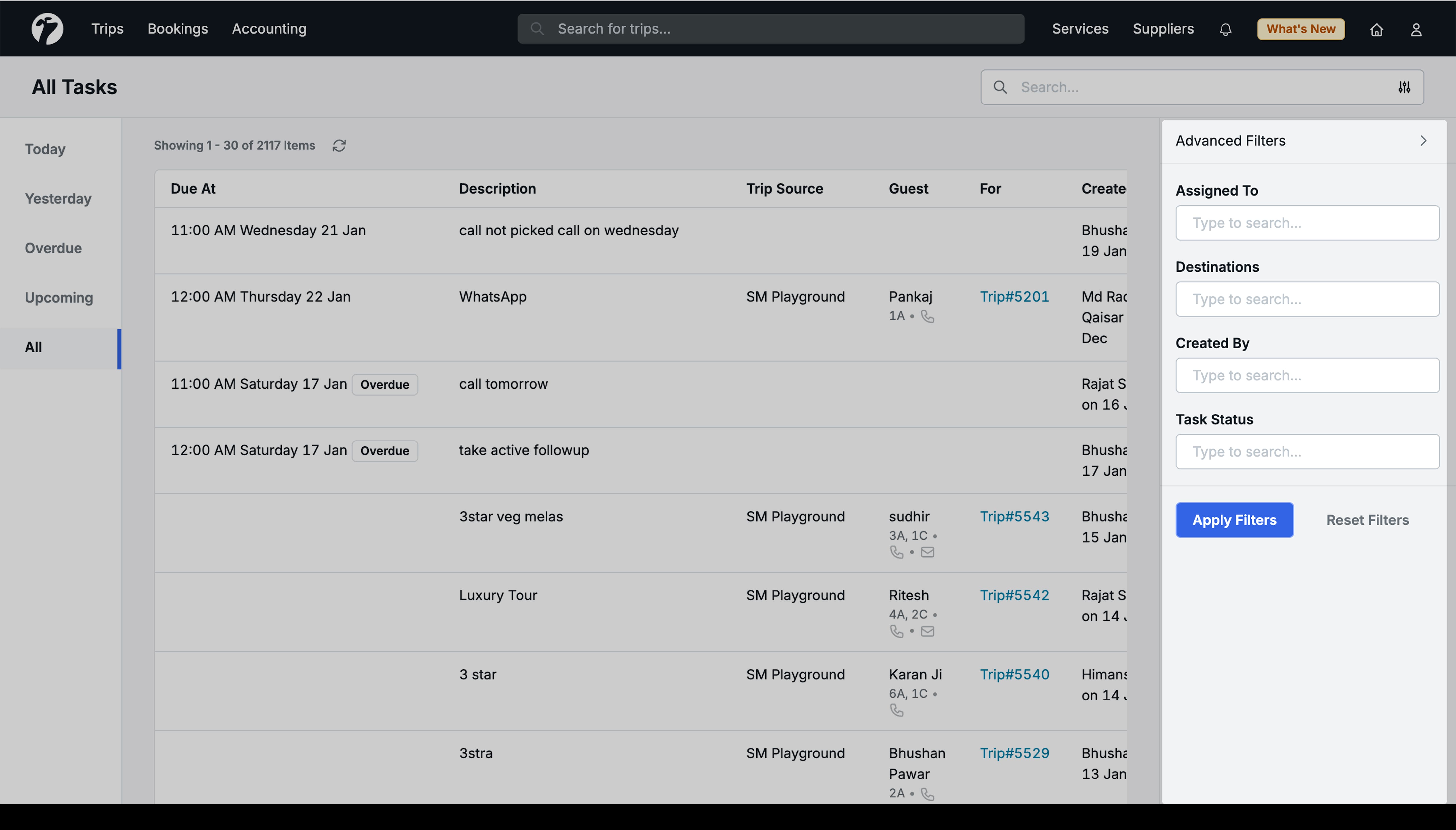Image Showing the All task module