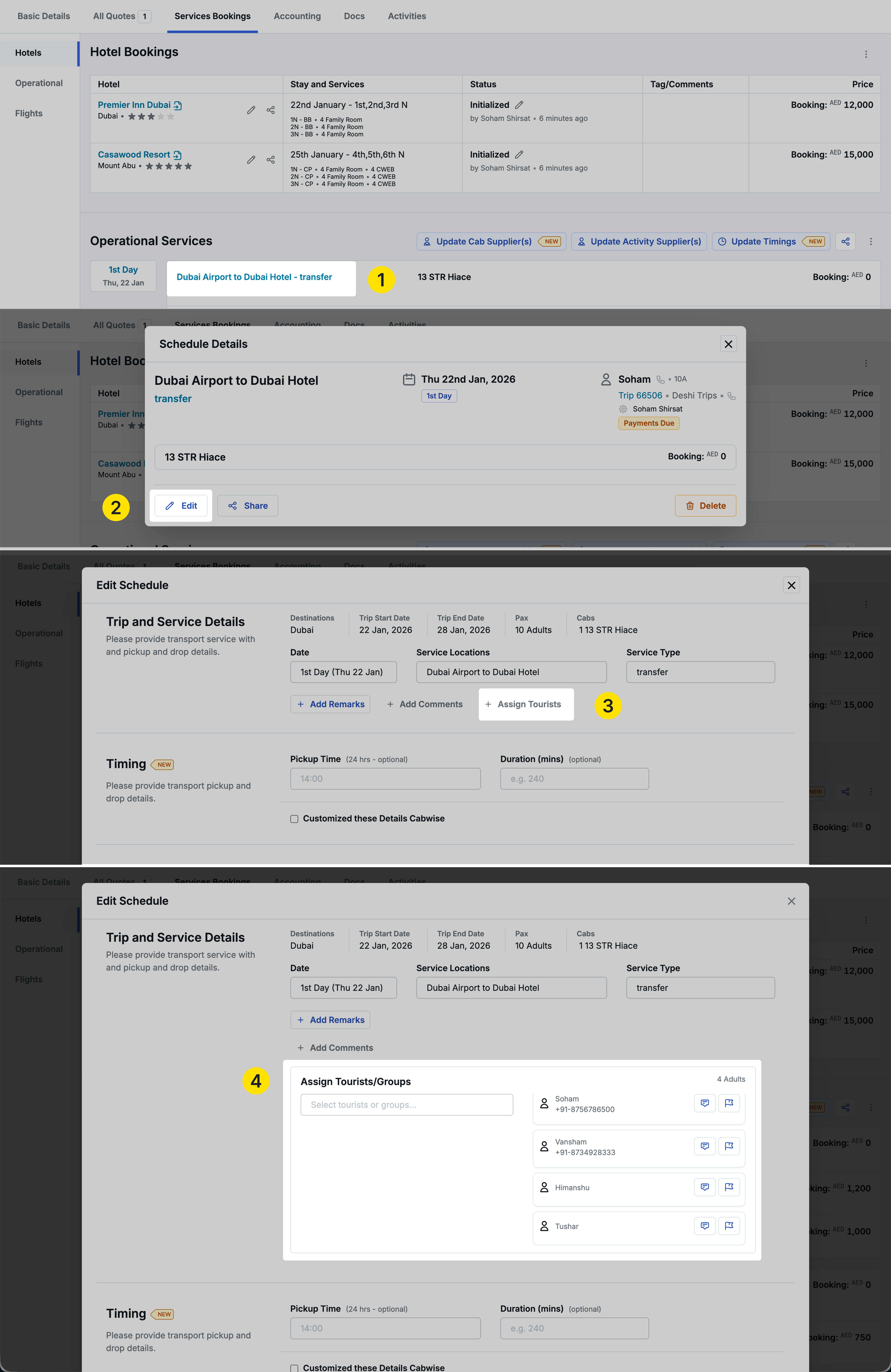 Image Showing the assigning tourists to operational services